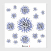 Blue Dahlia Flower Sticker set (Vel)