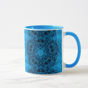 BLUE DAHLIA FLOWERS Abstract Floral Mok