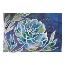 Blue Dahlia Navy Blauwgroen hemelse bloemige Water