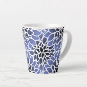Blue Dahlia Pattern Latte Mok (Rechterhoek)