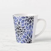 Blue Dahlia Pattern Latte Mok (Rechts)