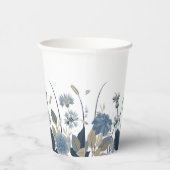 Blue Dahlias Cornflower Papieren Bekers (Rechts)