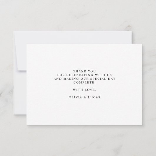 Blue Dainty Wild Flowers Gold Lijst Rustiek Huweli Bedankkaart (Achterkant)