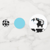 Blue Dairy Koe Baby shower Confetti (Achterkanten)
