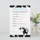 Blue Dairy Koe Boerderij Baby shower Prediction Ka (Staand voorkant)