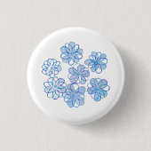 Blue Daisies-Button Ronde Button 3,2 Cm (Voorkant)