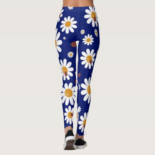 Blue Daisies Floral Patterned | LEGGINGS (Achterkant)