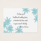 Blue Daisies Mariage Charity Favoriser Card (Devant)