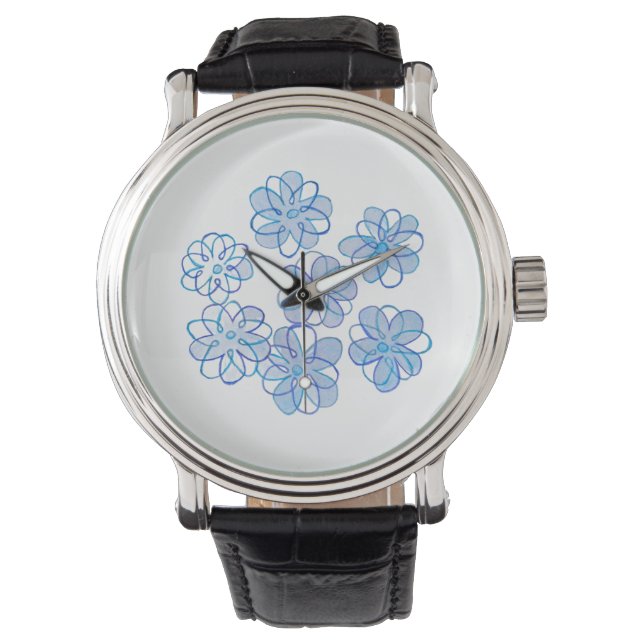 Blue Daisies Watch Horloge (Voorkant)