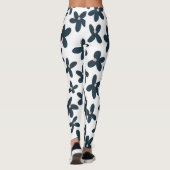 Blue Daisy Bloemen Schattigee Workout Hardlopen Leggings (Achterkant)