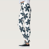 Blue Daisy Bloemen Schattigee Workout Hardlopen Leggings (Links)