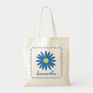 Blue Daisy Bloemenmeisje Tote Bag