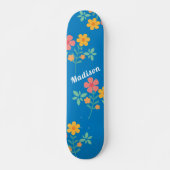 Blue Daisy  Bouquet Pattern Skateboard (Voorkant)