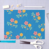 Blue Daisy Bouquet Pattern Tissuepapier (Craft)
