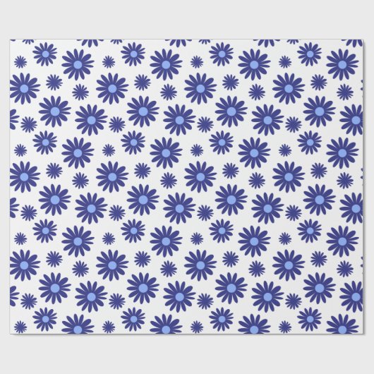 Blue Daisy Cadeaupapier (Vlak)