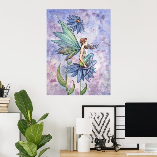 Blue Daisy Fairy Poster by Molly Harrison (Bureau à domicile)