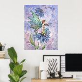 Blue Daisy Fairy Poster van Molly Harrison (Thuiskantoor)