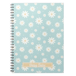 Blue Daisy Floral Custom Notitieboek