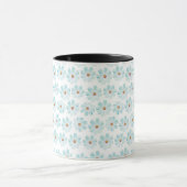 Blue Daisy Floral Pattern Mug Mok (Midden)