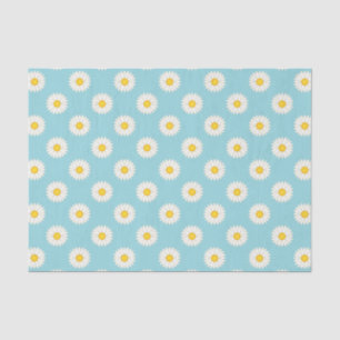 Blue Daisy Flower Pattern Tissuepapier