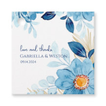 Blue Daisy Flowers Cadeau Label