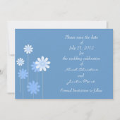 Blue Daisy Formal Enregistrer La Date Carte Postal (Devant)