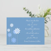 Blue Daisy Formal Enregistrer La Date Carte Postal (Debout devant)
