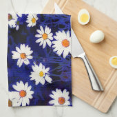 Blue Daisy Garden Art Kitchen Towel Theedoek (Quarter Fold)