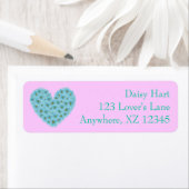 Blue Daisy Heart Etiket (Insitu)