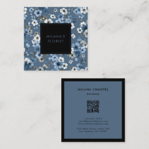 Blue Daisy Moderne Trendy Bloem Bloemist Vierkante Visitekaartje