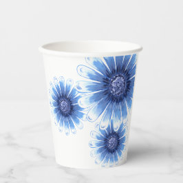 Blue Daisy Paper Cup Papieren Bekers