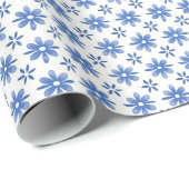 Blue Daisy Parade Cadeaupapier (Rol Hoek)