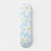 Blue Daisy Pattern Skateboard (Voorkant)