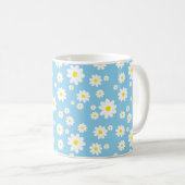 Blue Daisy Pattern Spring Coffee Mok (Voorkant rechts)