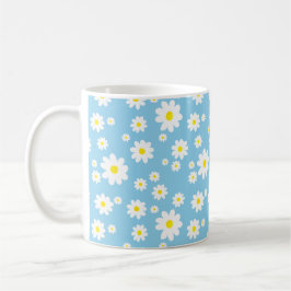 Blue Daisy Pattern Spring Coffee Mok