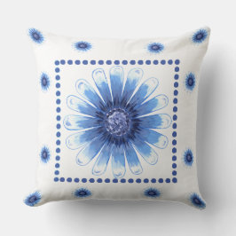 Blue Daisy Pillow Kussen