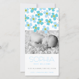 Blue Daisy Pop Sweet Baby Faire-part