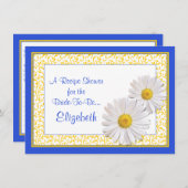 Blue Daisy Recipe Theme Bridal Shower Uitnodiging (Voorkant / Achterkant)