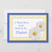 Blue Daisy Recipe Theme Bridal Shower Uitnodiging (Voorkant)