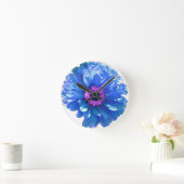 Blue Daisy Ronde Klok (Huis)