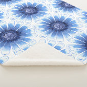 Blue Daisy Sherpa Blanket Sherpa Deken (3/4)