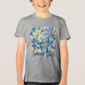 Blue Daisy Tri-Blend Shirt (Voorkant)