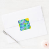 Blue Daisy Waterverf Flowers Vierkante Sticker (Envelop)