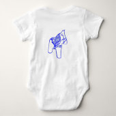 Blue Dala Horse Baby Bodysuit (Achterkant)