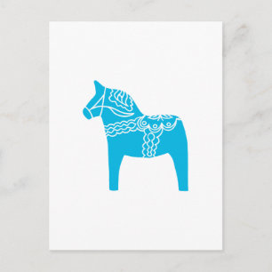 Blue Dala Horse Briefkaart