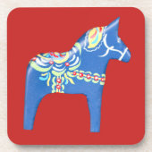 Blue Dala Horse Drankjes Onderzetter (Voorkant)