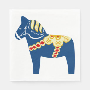 Blue Dala Horse Paper Napkins Servet