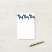 Blue Dala Horse Post Post-it® Notes (Op bureau)