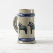 Blue Dala Horse Stein Bierpul (Voorkant links)