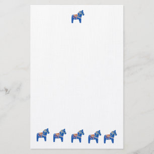 Blue Dala Horses Briefpapier